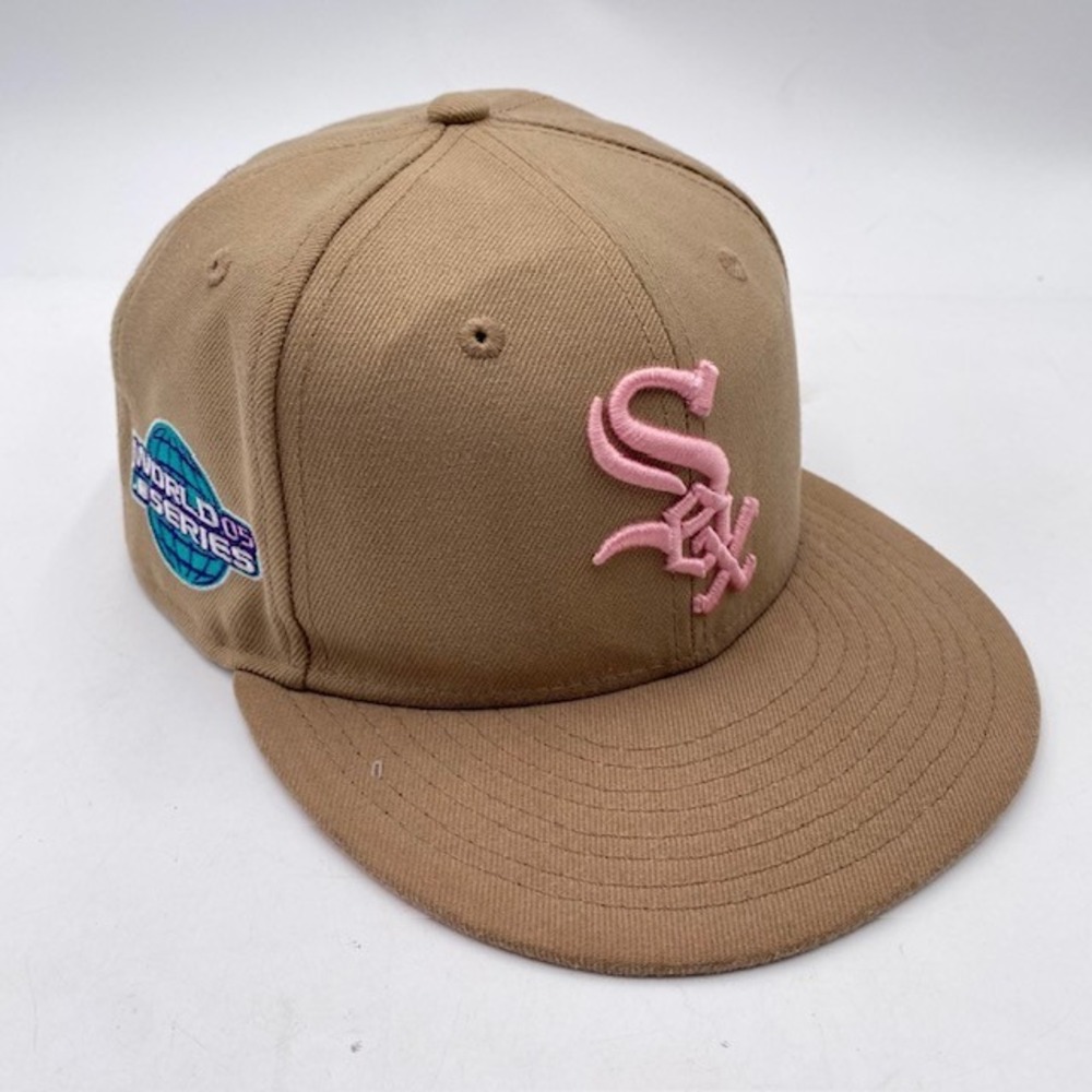 CHICAGO WHITE SOX New Era 59FIFTY Fitted Hat 7 1/2 Tan Pink 2005 World Series